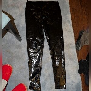 Black Shiny Vinyl Like Leggings